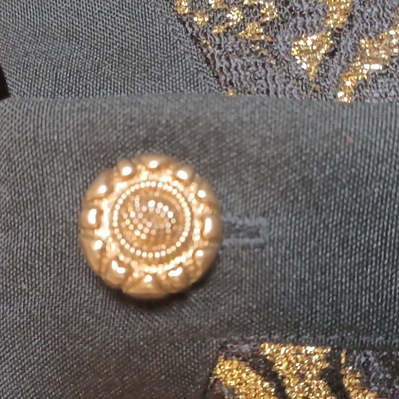 Vintage Good Times black and golden floral elegant jacket button down Made USA - Picture 4 of 10